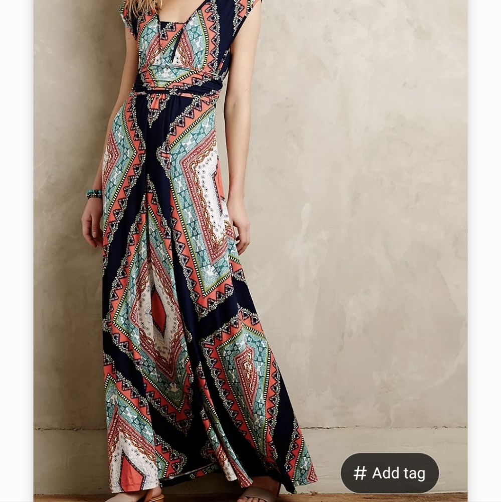 Anthropologie Maeve Verda Maxi Dress